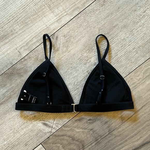 Factorie black pink embroidered hibiscus Hawaiian surf triangle bikini sz small - Picture 3 of 6